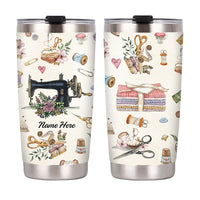 Personalized Sewing Therapy Steel Tumbler JR65 81O47 thumb 1