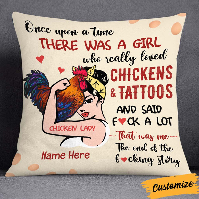 Personalized Chicken Lady Pillow JR62 24O32 1
