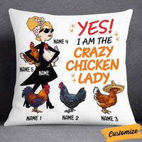 Personalized Crazy Chicken Lady Pillow JR613 24O32 thumb 1