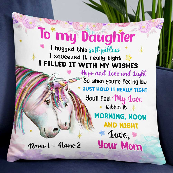 Personalized Daughter Unicorn Pillow JR63 24O47 1