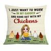 Personalized Chicken Girl Work In The Garden Pillow JR76 95O23 1