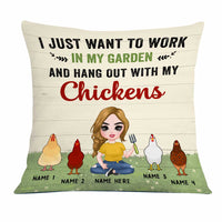 Personalized Chicken Girl Work In The Garden Pillow JR76 95O23 thumb 1