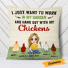 Personalized Chicken Girl Work In The Garden Pillow JR76 95O23 1