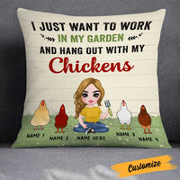 Personalized Chicken Girl Work In The Garden Pillow JR76 95O23 thumb 1