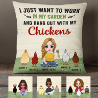 Personalized Chicken Girl Work In The Garden Pillow JR76 95O23 thumb 1