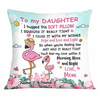 Personalized Flamingo Granddaughter Hug This Pillow JR65 95O34 thumb 1