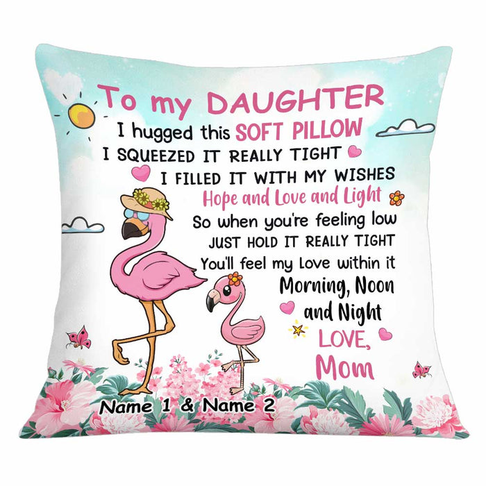 Personalized Flamingo Granddaughter Hug This Pillow JR65 95O34 1