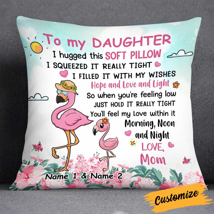 Personalized Flamingo Granddaughter Hug This Pillow JR65 95O34 1