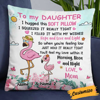 Personalized Flamingo Granddaughter Hug This Pillow JR65 95O34 thumb 1