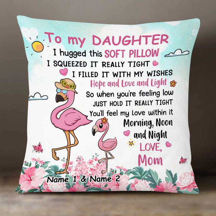 Personalized Flamingo Granddaughter Hug This Pillow JR65 95O34 1