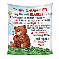 Personalized Bear Daughter Hug This Blanket DB234 95O34 thumb 1