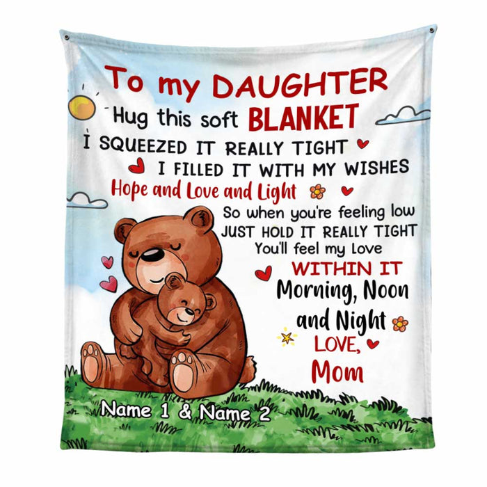 Personalized Bear Daughter Hug This Blanket DB234 95O34 1