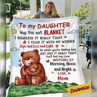 Personalized Bear Daughter Hug This Blanket DB234 95O34 thumb 1