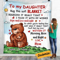 Personalized Bear Daughter Hug This Blanket DB234 95O34 thumb 1