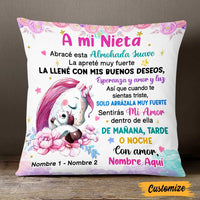Personalized Unicorn Mom Grandma To Daughter Granddaughter Son Grandson Spanish Mamá Abuela Pillow JR71 24O47 thumb 1