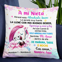 Personalized Unicorn Mom Grandma To Daughter Granddaughter Son Grandson Spanish Mamá Abuela Pillow JR71 24O47 thumb 1