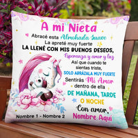 Personalized Unicorn Mom Grandma To Daughter Granddaughter Son Grandson Spanish Mamá Abuela Pillow JR71 24O47 thumb 1