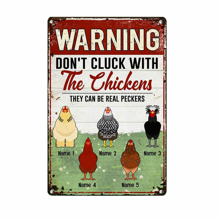 Personalized Chicken Outdoor Metal Sign JR71 85O57 1