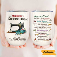 Personalized Sewing Room Rules Wine Tumbler DB149 81O47 thumb 1