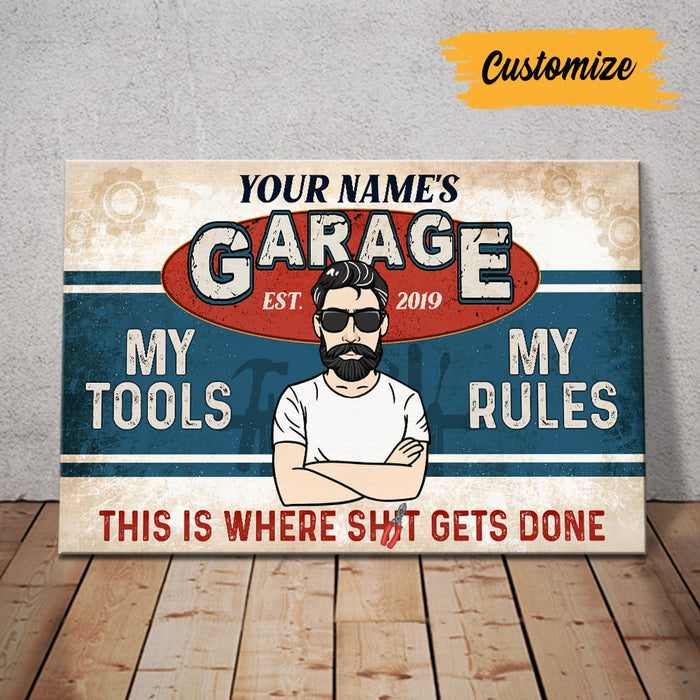 Personalized Grandpa Dad Garage Man Cave Poster DB278 87O53 1