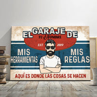 Personalized Grandpa Dad Garage Man Cave Spanish Garaje Poster DB311 87O53 thumb 1