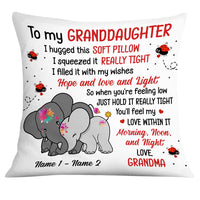 Personalized Daughter Granddaughter Mom Grandma Elephant Pillow JR76 30O32 thumb 1