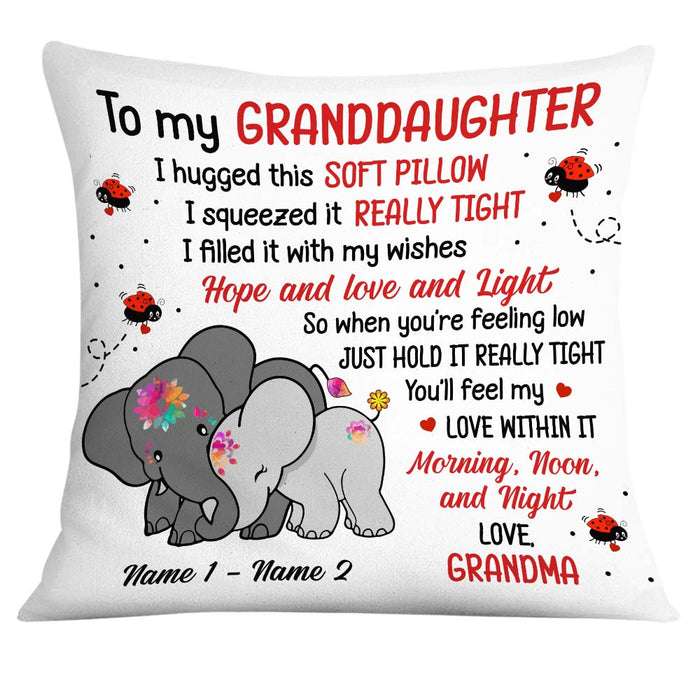 Personalized Daughter Granddaughter Mom Grandma Elephant Pillow JR76 30O32 1