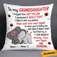 Personalized Daughter Granddaughter Mom Grandma Elephant Pillow JR76 30O32 thumb 1