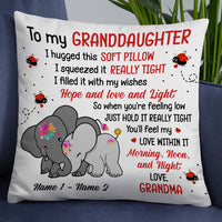 Personalized Daughter Granddaughter Mom Grandma Elephant Pillow JR76 30O32 thumb 1