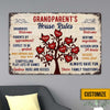 Personalized Grandma Grandpa Grandparents House Rules Metal Sign JR73 85O32 1