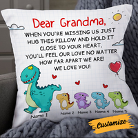 Personalized Love Mom Grandma Dinosaur Pillow JR77 30O24 thumb 1