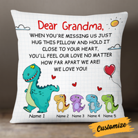 Personalized Love Mom Grandma Dinosaur Pillow JR77 30O24 thumb 1