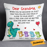 Personalized Love Mom Grandma Dinosaur Pillow JR77 30O24 thumb 1