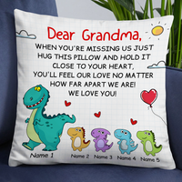Personalized Love Mom Grandma Dinosaur Pillow JR77 30O24 thumb 1