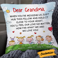 Personalized Love Mom Grandma Pillow JR78 30O24 thumb 1