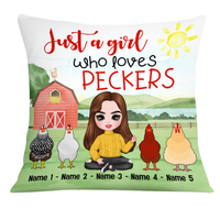 Personalized A Girl Loves Chicken Pillow JR79 30O24 thumb 1