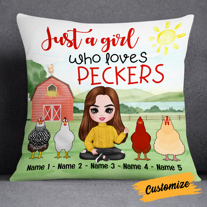Personalized A Girl Loves Chicken Pillow JR79 30O24 1