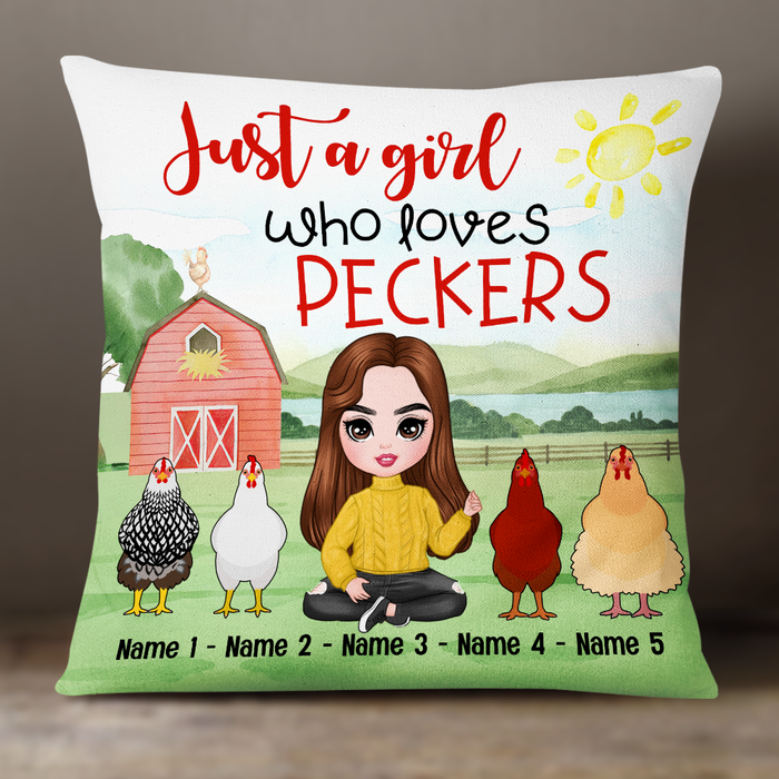 Personalized A Girl Loves Chicken Pillow JR79 30O24 1