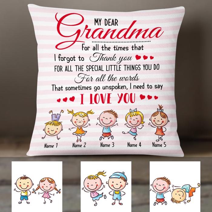 Personalized Love Mom Grandma Pillow JR77 26O24 1