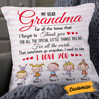Personalized Love Mom Grandma Pillow JR77 26O24 thumb 1