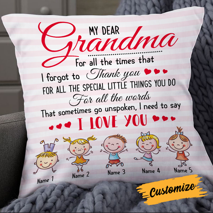 Personalized Love Mom Grandma Pillow JR77 26O24 1