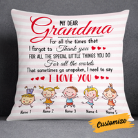 Personalized Love Mom Grandma Pillow JR77 26O24 thumb 1