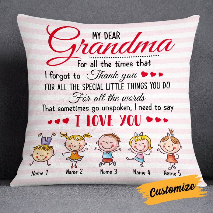 Personalized Love Mom Grandma Pillow JR77 26O24 1