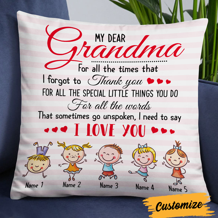 Personalized Love Mom Grandma Pillow JR77 26O24 1