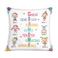 Personalized Love Mom Grandma Grandkids Pillow JR75 24O57 thumb 1