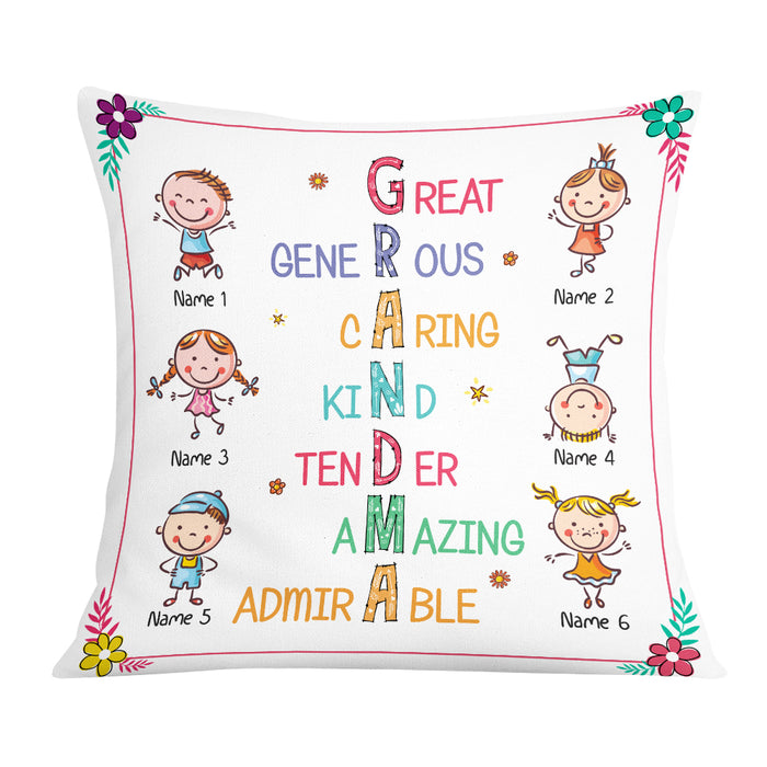 Personalized Love Mom Grandma Grandkids Pillow JR75 24O57 1