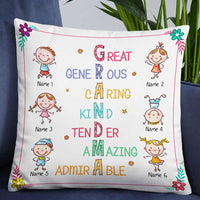 Personalized Love Mom Grandma Grandkids Pillow JR75 24O57 thumb 1