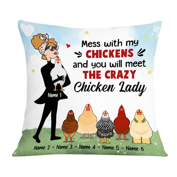 Personalized Chicken Lady Pillow JR107 30O57 1