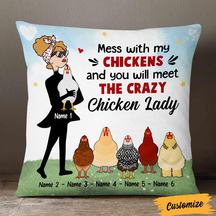 Personalized Chicken Lady Pillow JR107 30O57 1