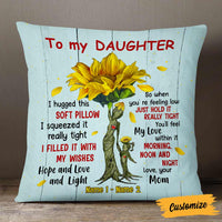 Personalized Sunflower Mom Grandma To Son Grandson Daughter Granddaughter Hug This Pillow JR108 95O57 thumb 1